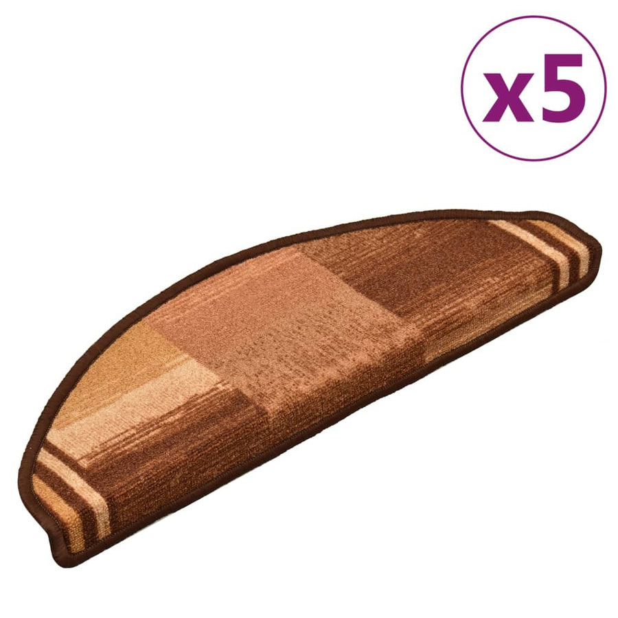 Trapmatten Zelfklevend 5 St 65X21X4 Cm Bruin Halfrond