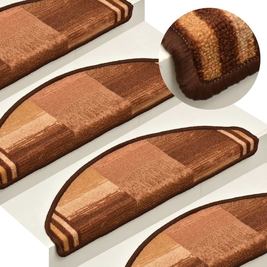 Trapmatten Zelfklevend 5 St 65X21X4 Cm Bruin Halfrond