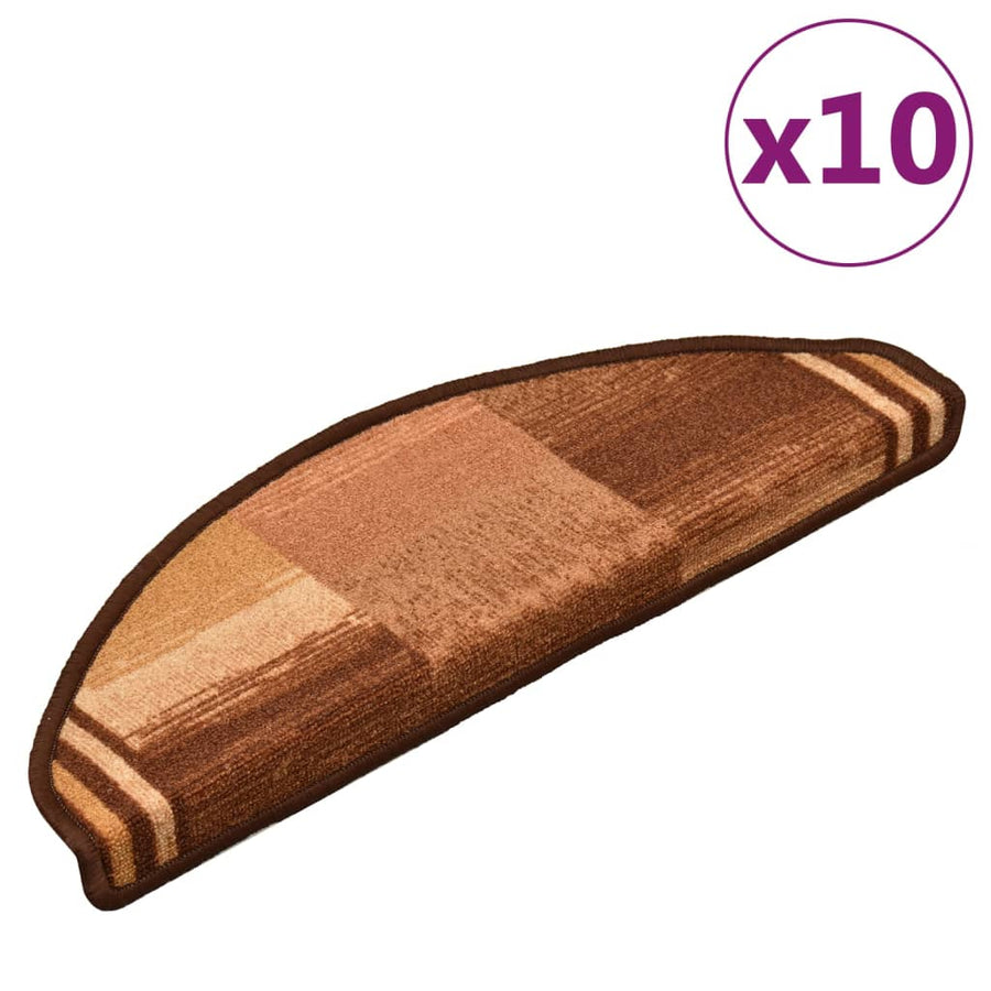 Trapmatten Zelfklevend 10 St 65X21X4 Cm Bruin Halfrond