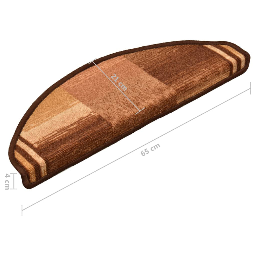 Trapmatten Zelfklevend 10 St 65X21X4 Cm Bruin Halfrond