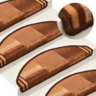 Self-adhesive stair mats 10 pcs 65x21x4 cm brown