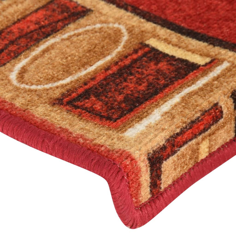 Trapmatten zelfklevend 5 st 65x21x4 cm rood