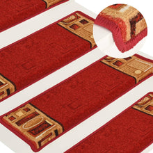Trapmatten zelfklevend 5 st 65x21x4 cm rood