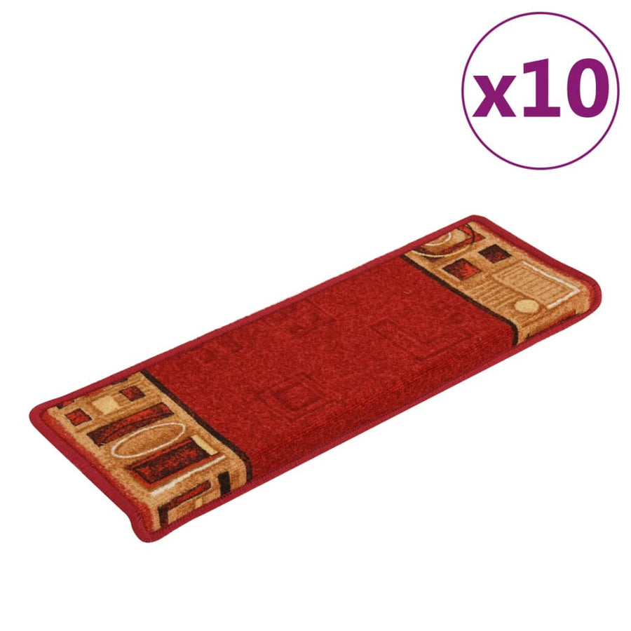 Trapmatten Zelfklevend 10 St 65X21X4 Cm Rood Rechthoekig