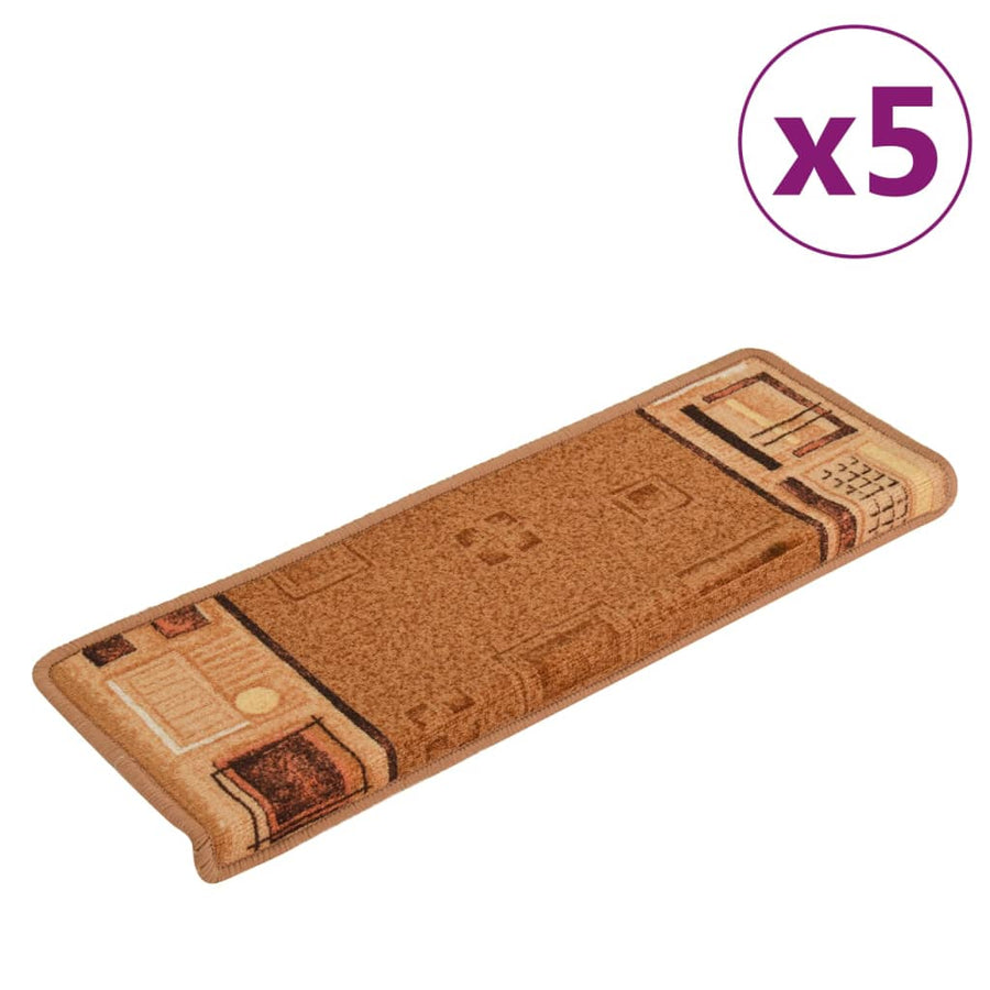 Trapmatten Zelfklevend 5 St 65X21X4 Cm Beige Rechthoekig