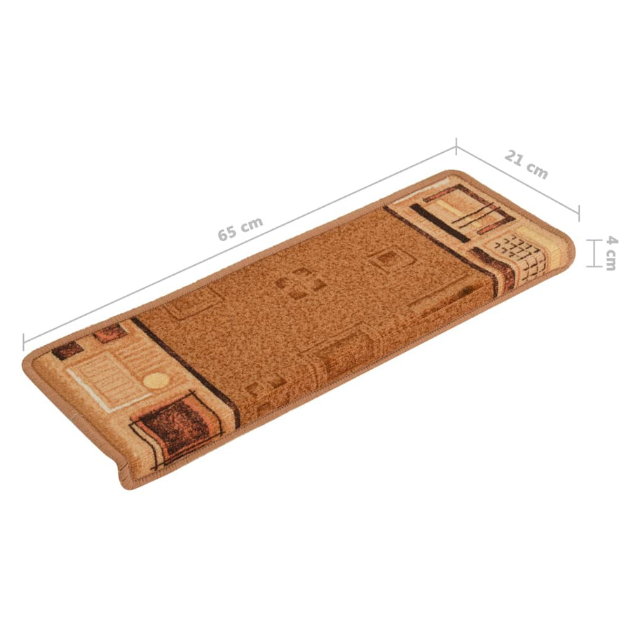 Trapmatten Zelfklevend 5 St 65X21X4 Cm Beige Rechthoekig