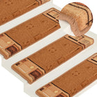 Stair mats self-adhesive 5 pcs 65x21x4 cm beige