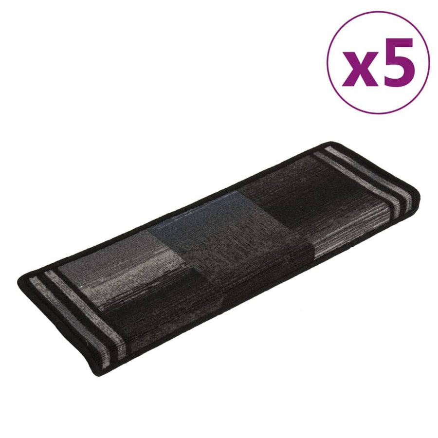 Trapmatten Zelfklevend 5 St 65X21X4 Cm Zwart En Grijs Rechthoekig