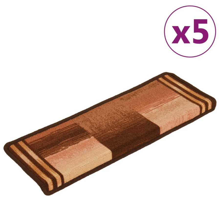 Trapmatten Zelfklevend 5 St 65X21X4 Cm Bruin Rechthoekig