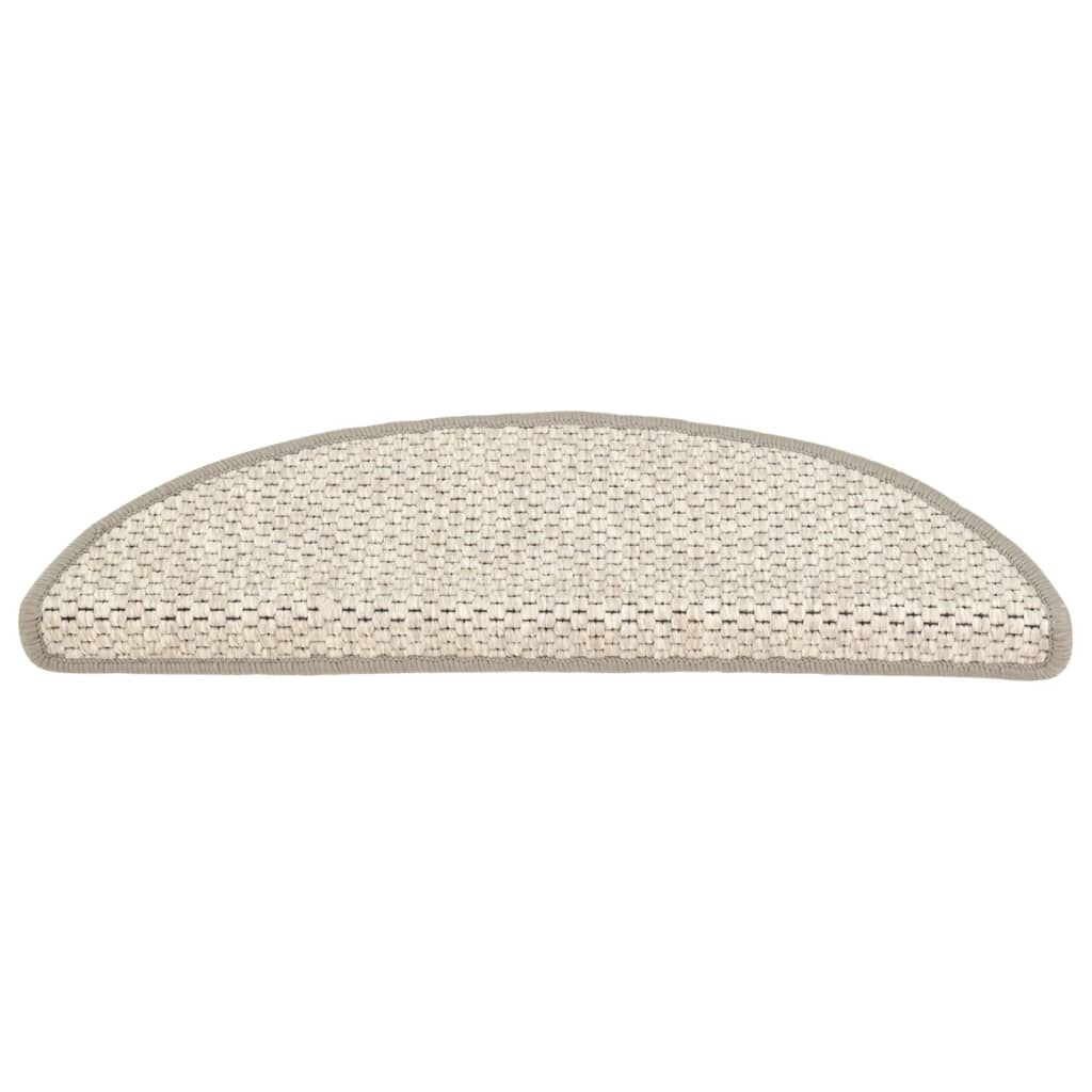 Trapmatten zelfklevend 15 st sisal-look 56x17x3 cm beige 56 x 20 cm Beige