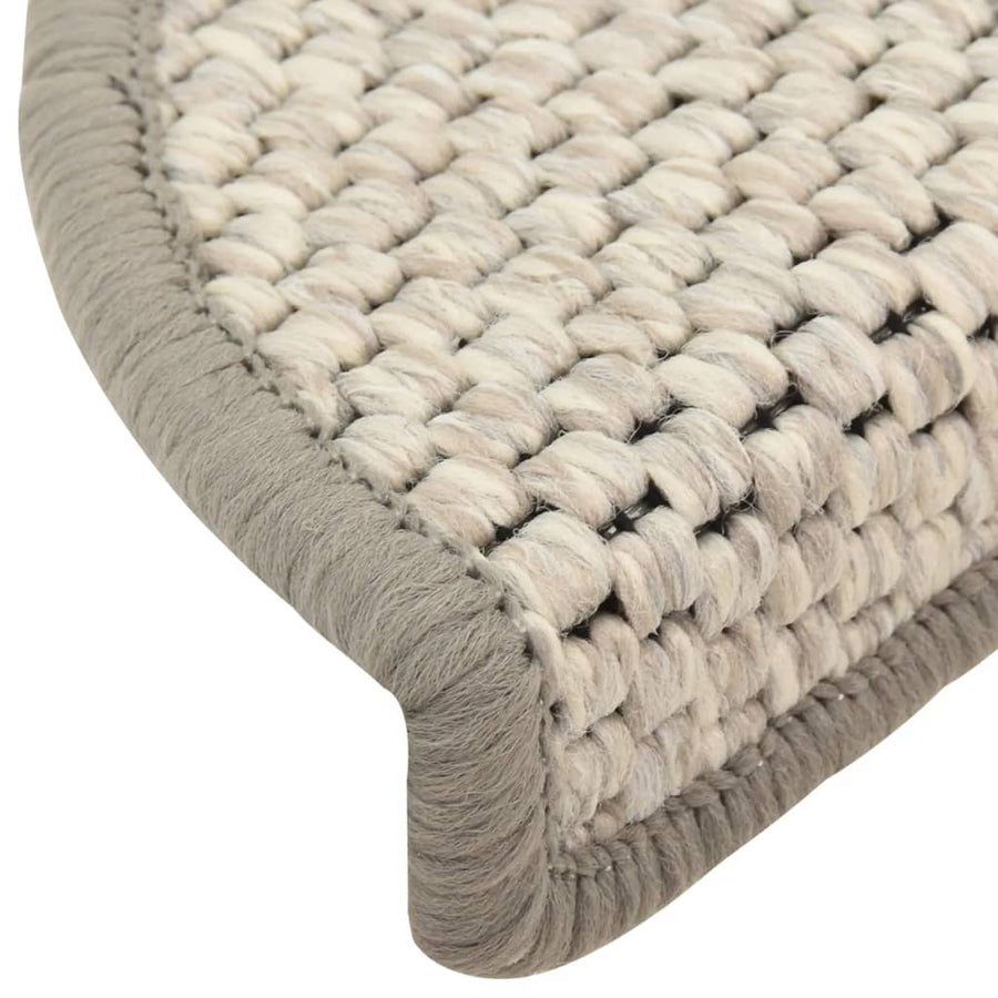 Trapmatten zelfklevend 15 st sisal-look 56x17x3 cm beige 56 x 20 cm Beige