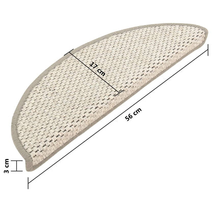 Trapmatten zelfklevend 15 st sisal-look 56x17x3 cm beige 56 x 20 cm Beige