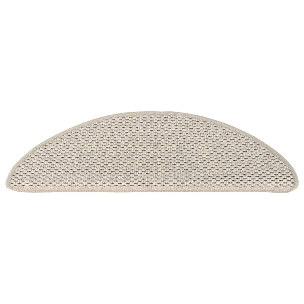 Trapmatten zelfklevend 15 st sisal-look 56x17x3 cm taupe 56 x 20 cm Taupe