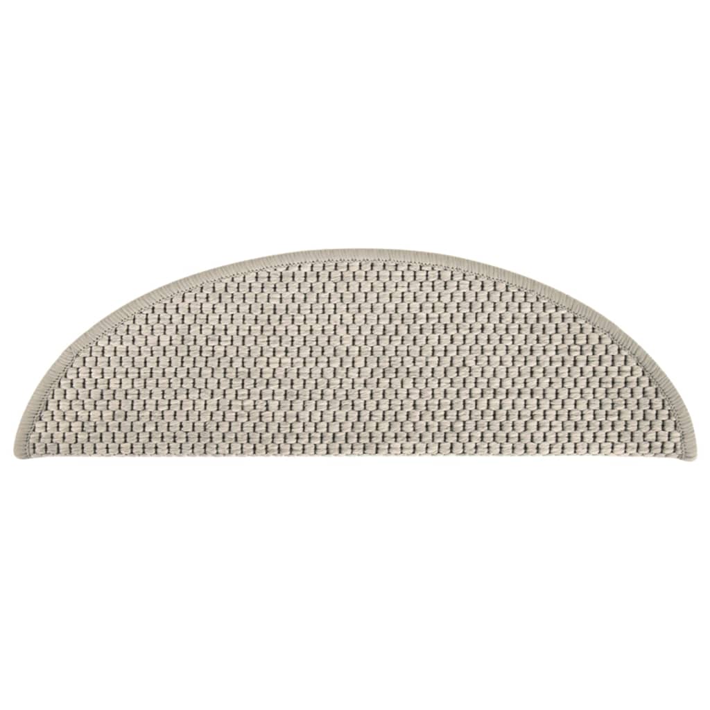 Trapmatten zelfklevend 15 st sisal-look 56x17x3 cm taupe 56 x 20 cm Taupe
