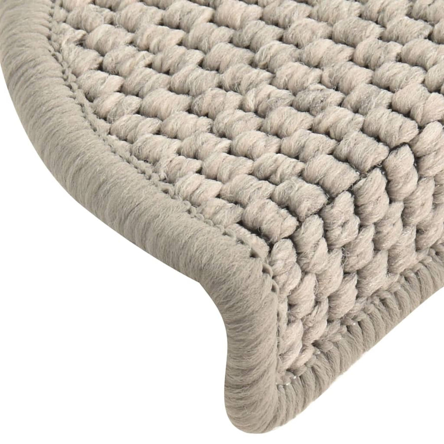 Trapmatten zelfklevend 15 st sisal-look 56x17x3 cm taupe 56 x 20 cm Taupe