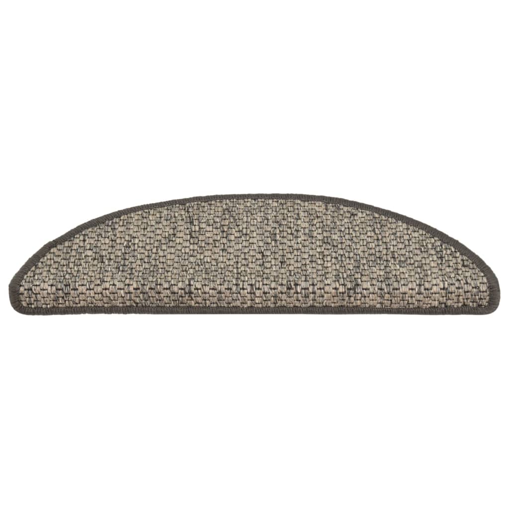 Trapmatten zelfklevend 15 st sisal-look 56x17x3cm zilverkleurig 56 x 20 cm Zilver