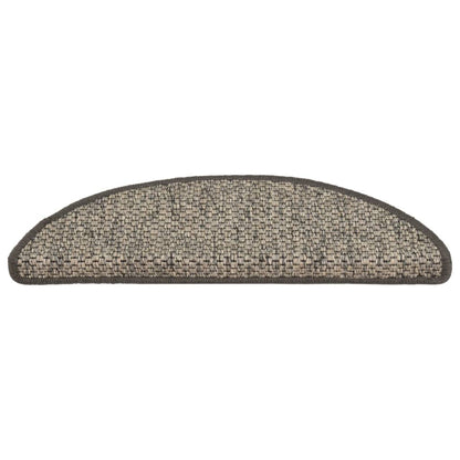 Trapmatten zelfklevend 15 st sisal-look 56x17x3cm zilverkleurig 56 x 20 cm Zilver
