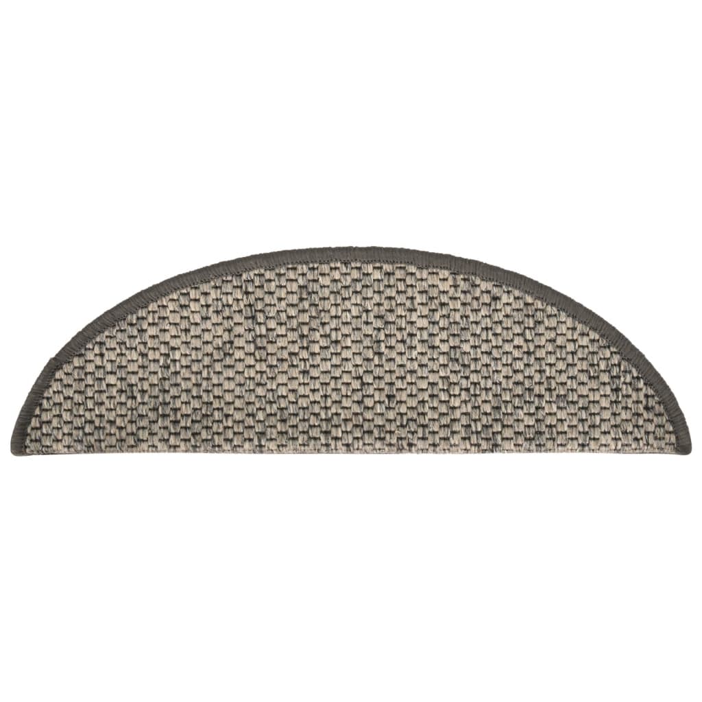 Trapmatten zelfklevend 15 st sisal-look 56x17x3cm zilverkleurig 56 x 20 cm Zilver
