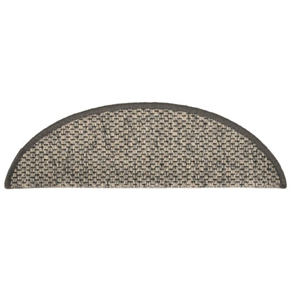 Trapmatten zelfklevend 15 st sisal-look 56x17x3cm zilverkleurig 56 x 20 cm Zilver