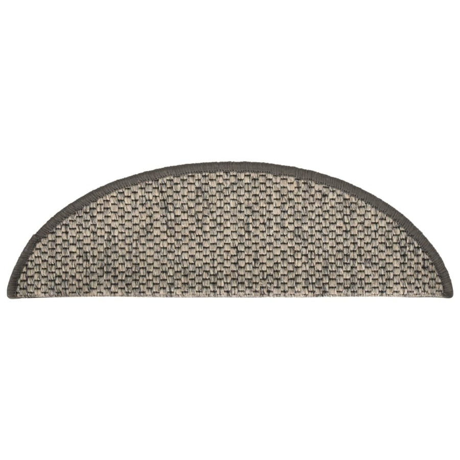 Trapmatten zelfklevend 15 st sisal-look 56x17x3cm zilverkleurig 56 x 20 cm Zilver