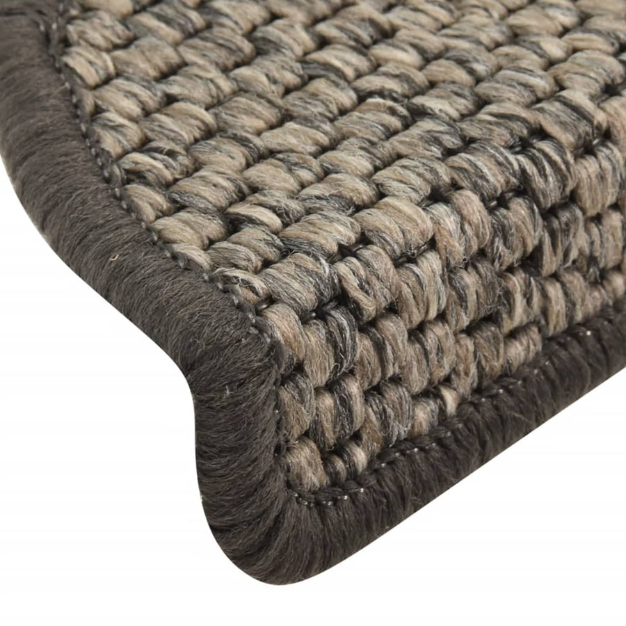 Trapmatten zelfklevend 15 st sisal-look 56x17x3cm zilverkleurig 56 x 20 cm Zilver