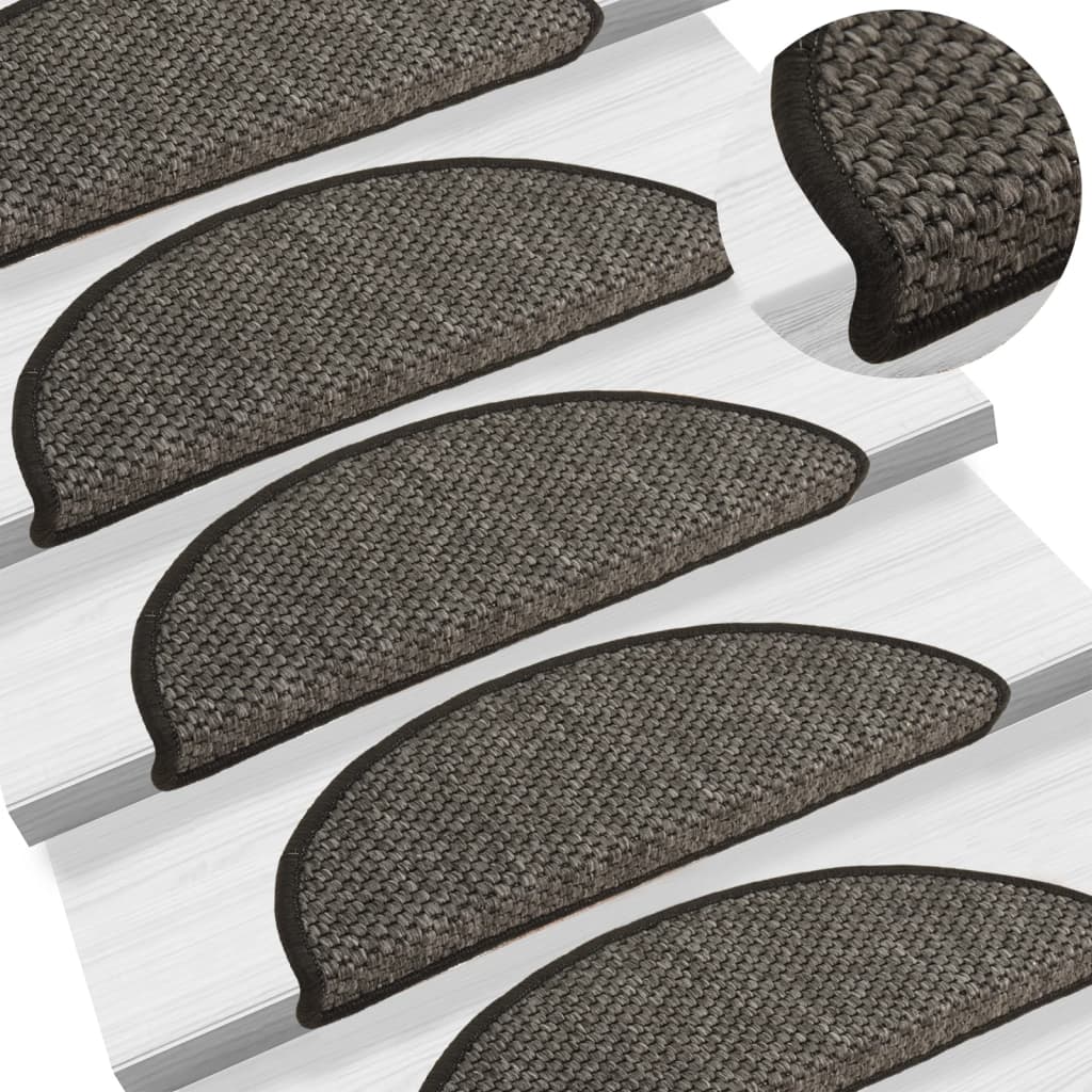Trapmatten zelfklevend 15st sisal-look 56x17x3cm antracietkleur 56 x 20 cm Antraciet