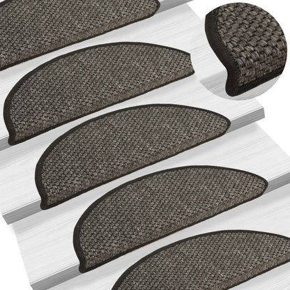 Trapmatten zelfklevend 15st sisal-look 56x17x3cm antracietkleur 56 x 20 cm Antraciet