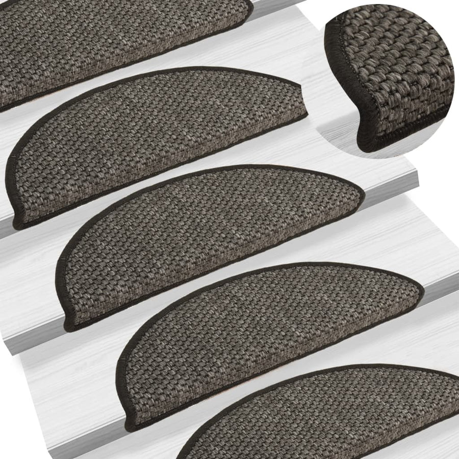Trapmatten zelfklevend 15st sisal-look 56x17x3cm antracietkleur 56 x 20 cm Antraciet