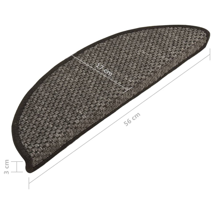 Trapmatten zelfklevend 15st sisal-look 56x17x3cm antracietkleur 56 x 20 cm Antraciet