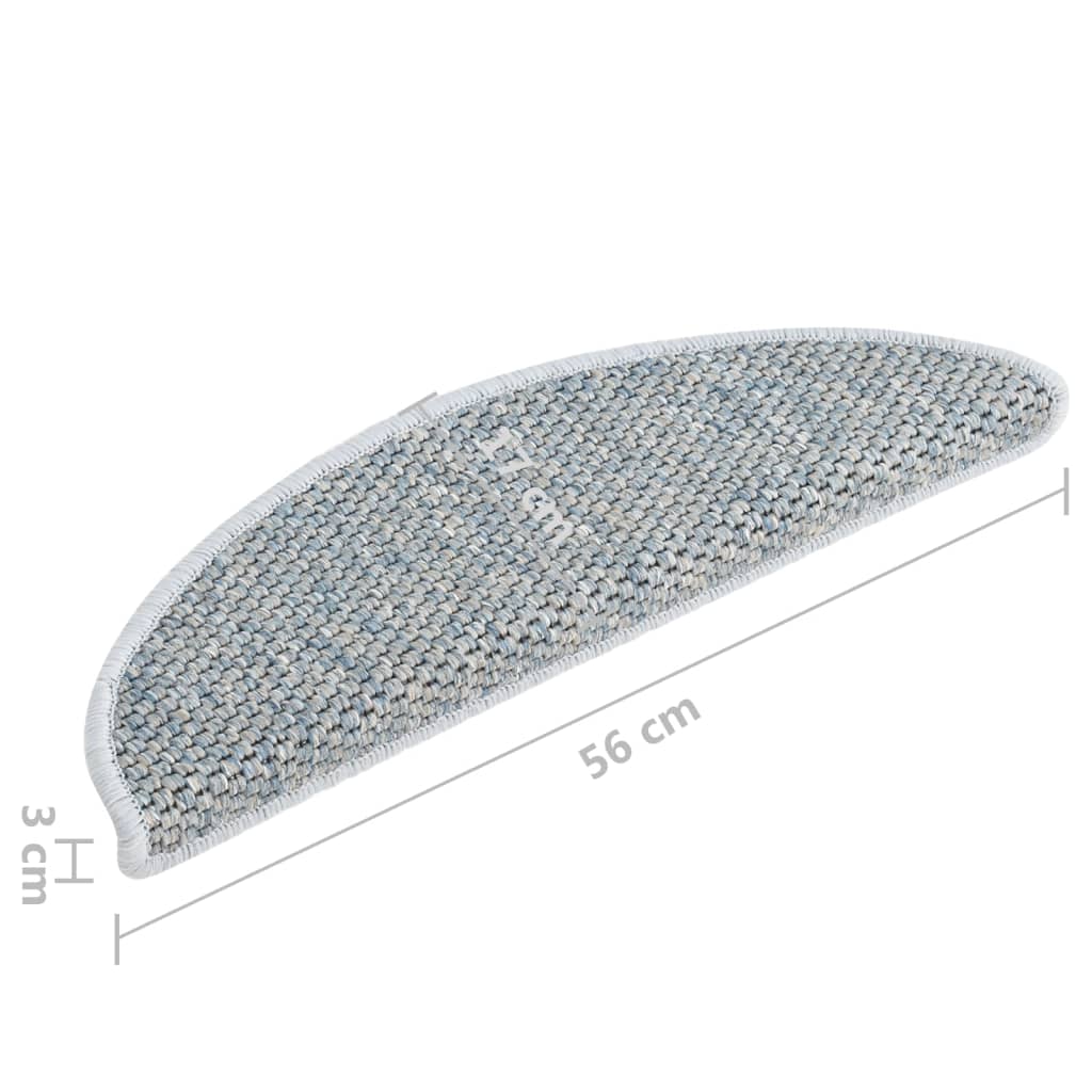 Trapmatten Zelfklevend Sisal-Look 56X17X3 Cm 56 x 20 cm Blauw