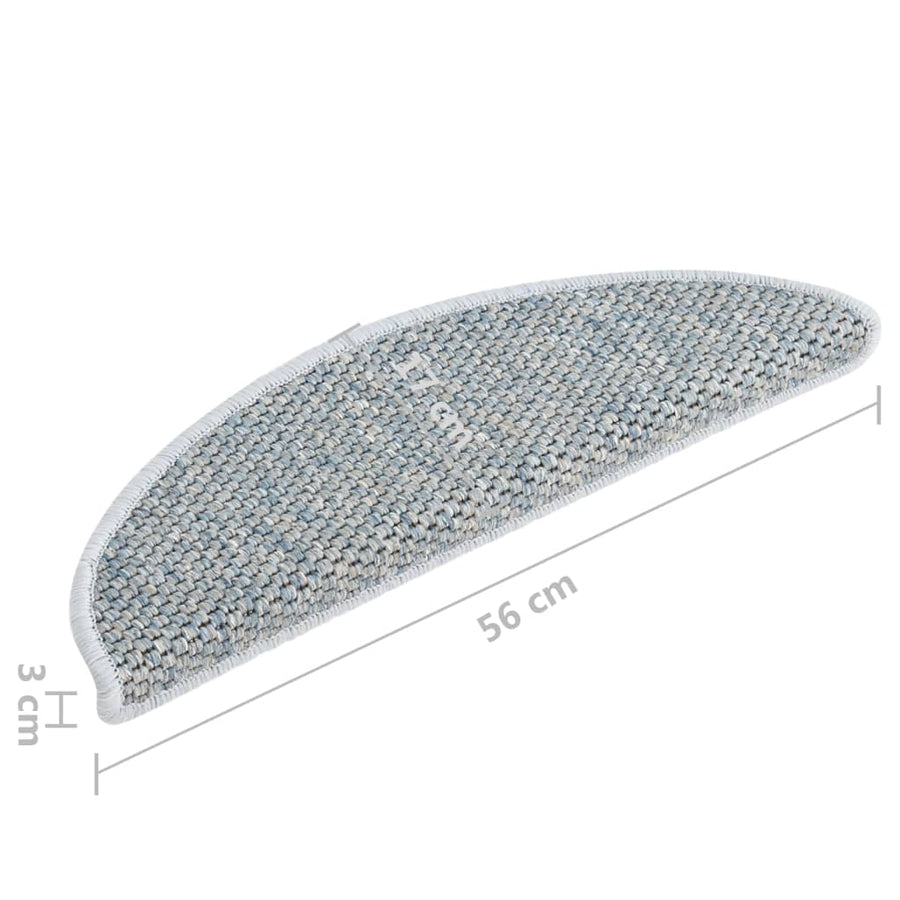 Trapmatten Zelfklevend Sisal-Look 56X17X3 Cm 56 x 20 cm Blauw