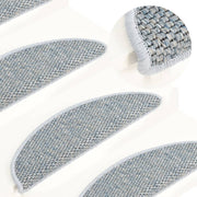 Trapmatten 15 st sisal-look 56x17x3 cm blauw