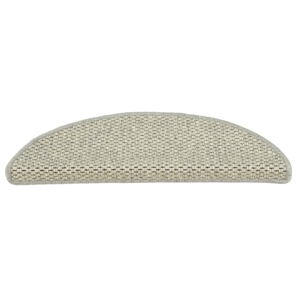 Trapmatten zelfklevend 15 st sisal-look 56x17x3 cm grijs 56 x 20 cm Grijs