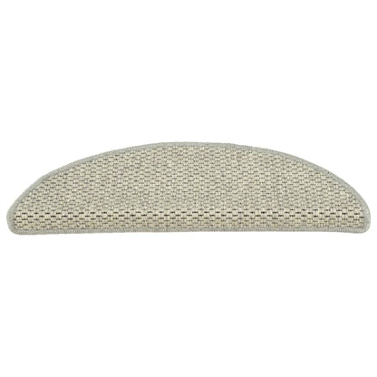 Trapmatten zelfklevend 15 st sisal-look 56x17x3 cm grijs 56 x 20 cm Grijs