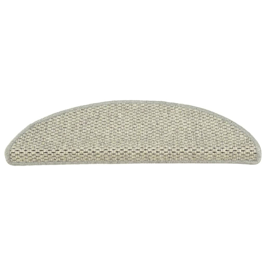 Trapmatten zelfklevend 15 st sisal-look 56x17x3 cm grijs 56 x 20 cm Grijs