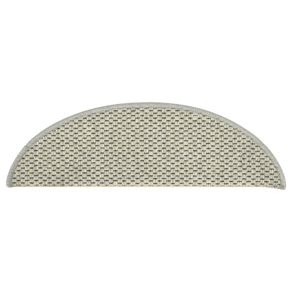 Trapmatten zelfklevend 15 st sisal-look 56x17x3 cm grijs 56 x 20 cm Grijs