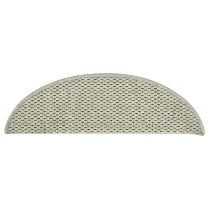 Trapmatten zelfklevend 15 st sisal-look 56x17x3 cm grijs 56 x 20 cm Grijs