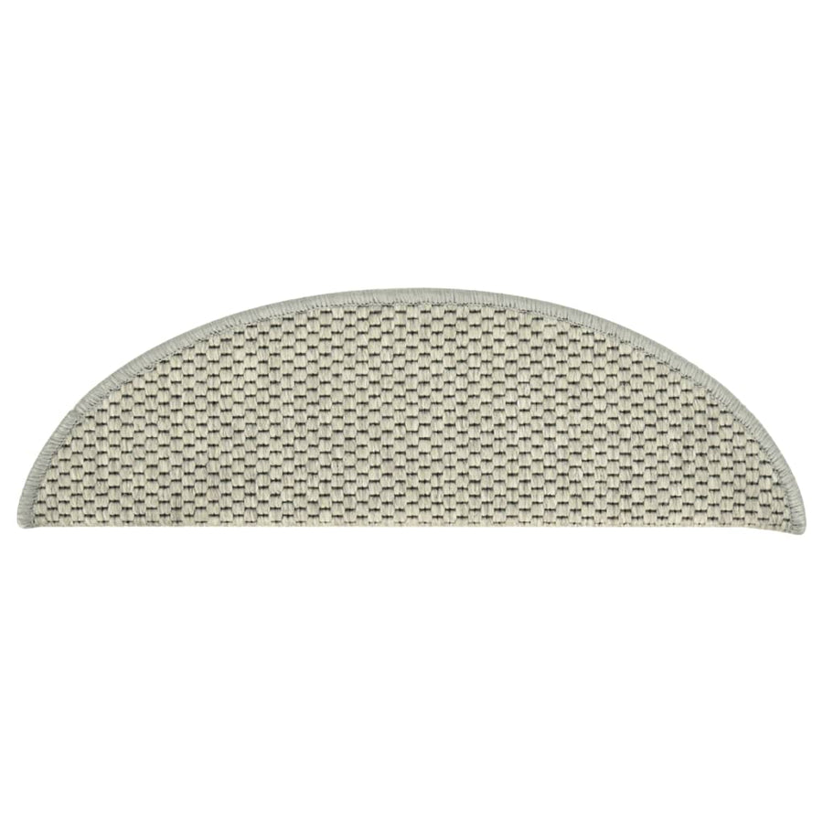 Trapmatten zelfklevend 15 st sisal-look 56x17x3 cm grijs 56 x 20 cm Grijs