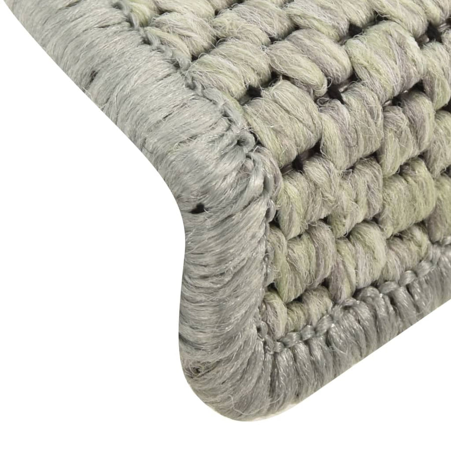 Trapmatten zelfklevend 15 st sisal-look 56x17x3 cm grijs 56 x 20 cm Grijs