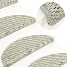 Trapmatten zelfklevend 15 st sisal-look 56x17x3 cm grijs 56 x 20 cm Grijs