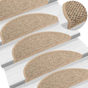 Trapmatten 15 st sisal-look 56x17x3 cm donkerbeige