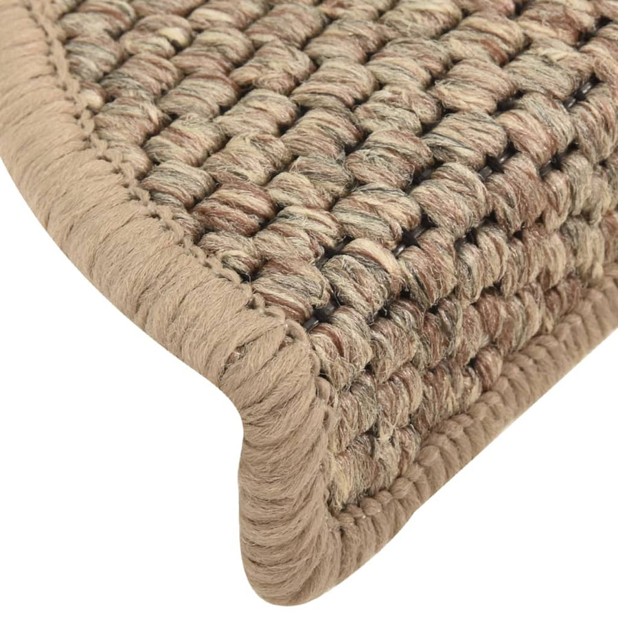 Trapmatten zelfklevend 15 st sisal-look 56x17x3 cm donkerbeige 56 x 20 cm Donkerbeige