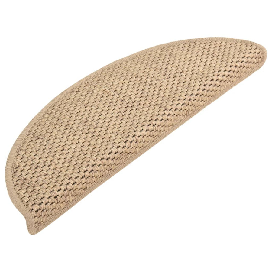 Trapmatten zelfklevend 15 st sisal-look 56x17x3 cm zandkleurig 56 x 20 cm Zand