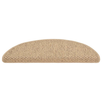Trapmatten zelfklevend 15 st sisal-look 56x17x3 cm zandkleurig 56 x 20 cm Zand