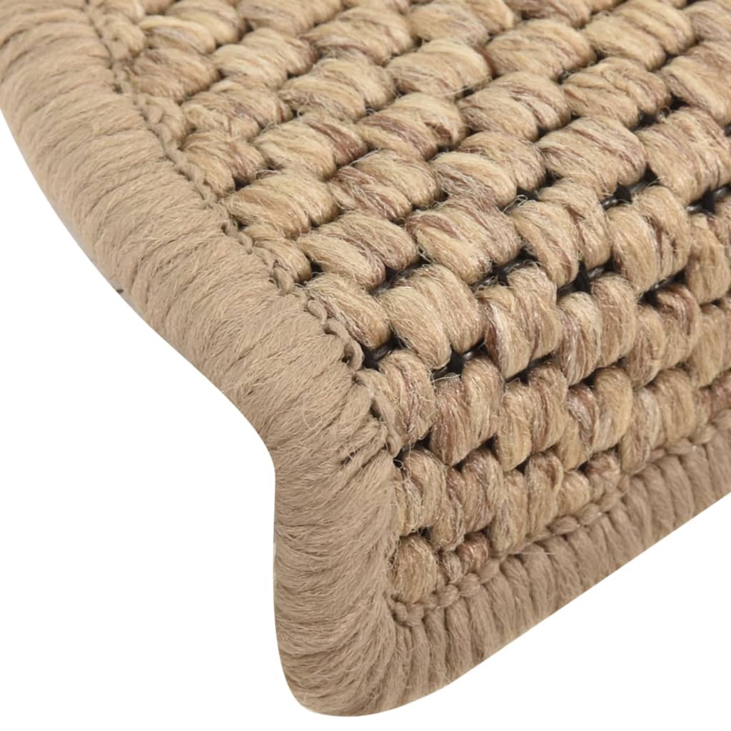 Trapmatten zelfklevend 15 st sisal-look 56x17x3 cm zandkleurig 56 x 20 cm Zand
