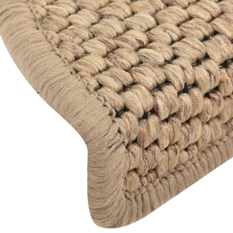 Trapmatten zelfklevend 15 st sisal-look 56x17x3 cm zandkleurig 56 x 20 cm Zand