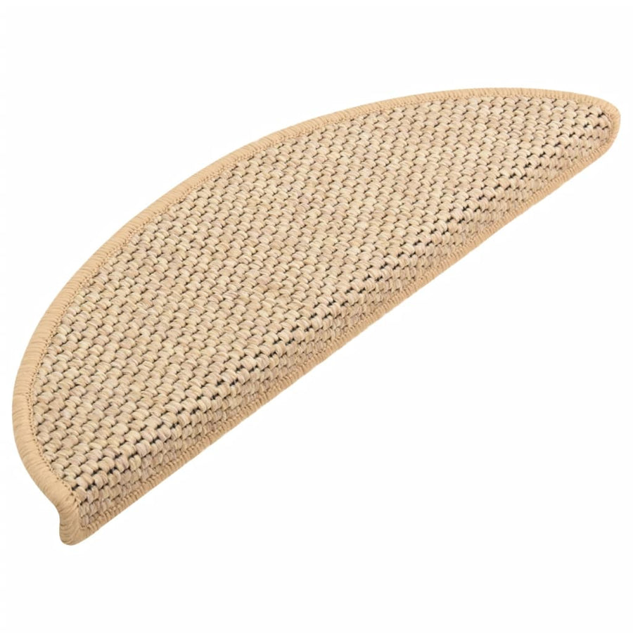 Trapmatten zelfklevend 15 st sisal-look 56x17x3 cm lichtbeige 56 x 20 cm Lichtbeige