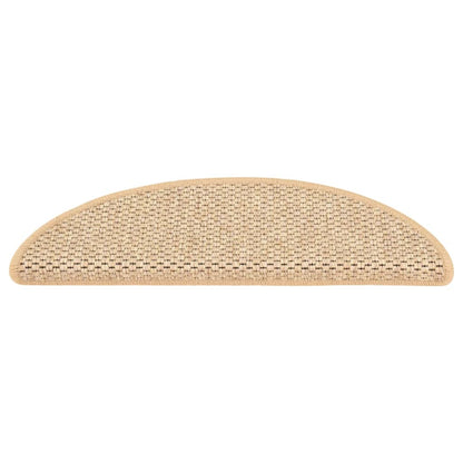 Trapmatten zelfklevend 15 st sisal-look 56x17x3 cm lichtbeige 56 x 20 cm Lichtbeige