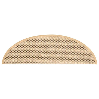 Trapmatten zelfklevend 15 st sisal-look 56x17x3 cm lichtbeige 56 x 20 cm Lichtbeige