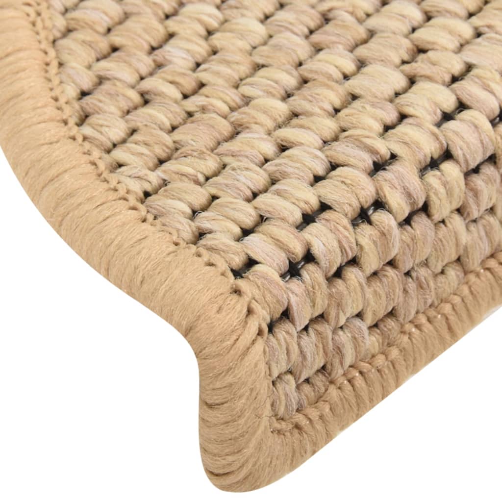 Trapmatten zelfklevend 15 st sisal-look 56x17x3 cm lichtbeige 56 x 20 cm Lichtbeige
